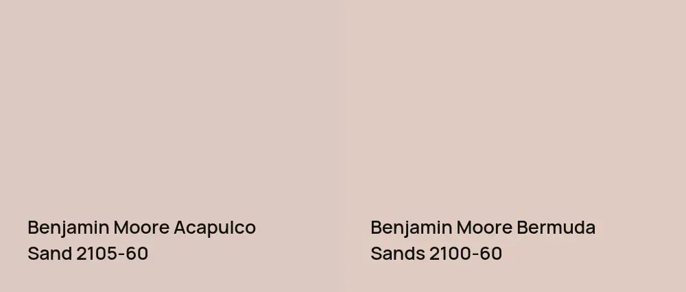 Benjamin Moore Acapulco Sand 2105-60 vs Benjamin Moore Bermuda Sands 2100-60