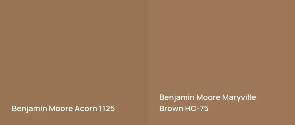 Benjamin Moore Acorn 1125 vs Benjamin Moore Maryville Brown HC-75