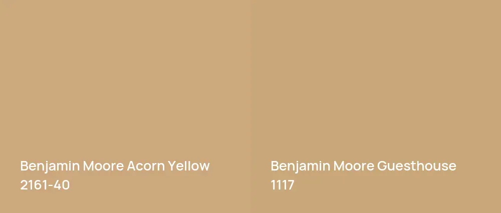 Benjamin Moore Acorn Yellow 2161-40 vs Benjamin Moore Guesthouse 1117