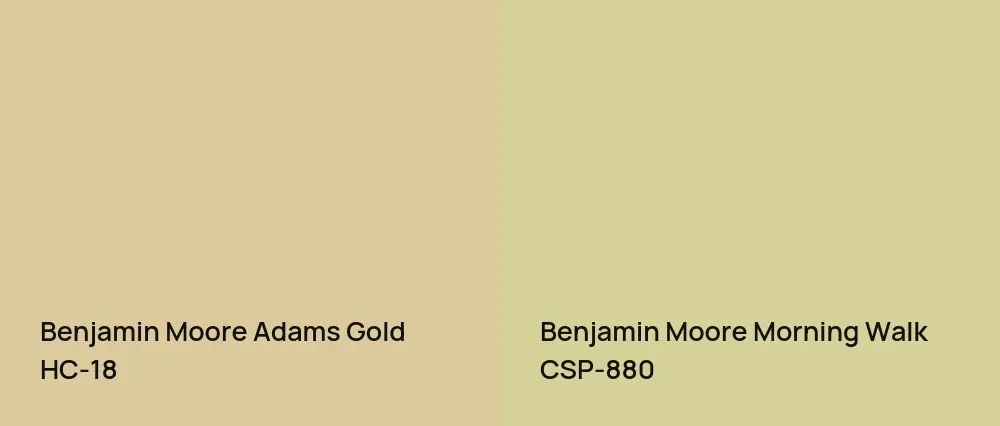 Benjamin Moore Adams Gold HC-18 vs Benjamin Moore Morning Walk CSP-880