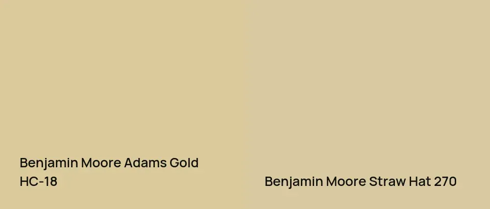 Benjamin Moore Adams Gold HC-18 vs Benjamin Moore Straw Hat 270