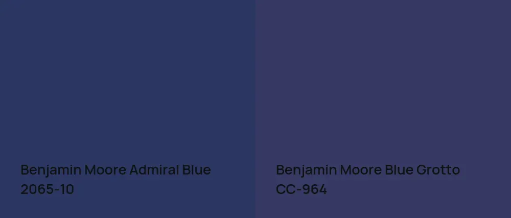 Benjamin Moore Admiral Blue 2065-10 vs Benjamin Moore Blue Grotto CC-964