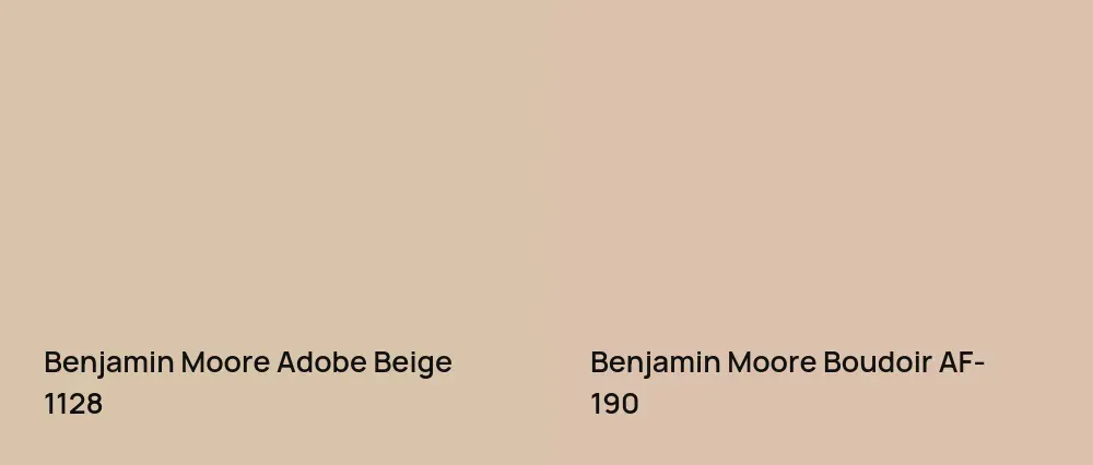 Benjamin Moore Adobe Beige 1128 vs Benjamin Moore Boudoir AF-190