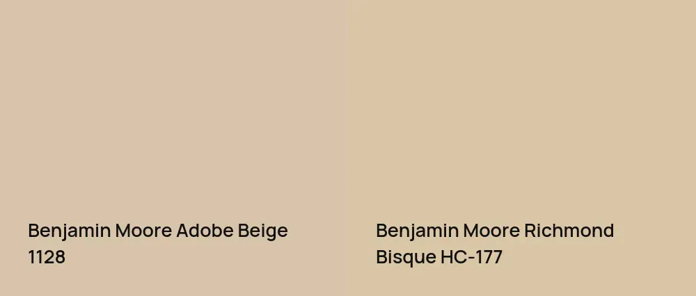 Benjamin Moore Adobe Beige 1128 vs Benjamin Moore Richmond Bisque HC-177