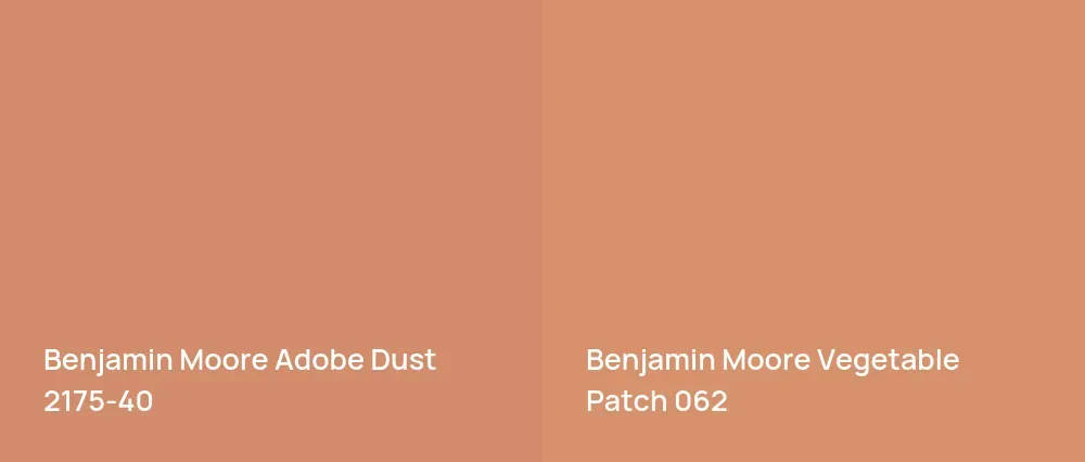 Benjamin Moore Adobe Dust 2175-40 vs Benjamin Moore Vegetable Patch 062