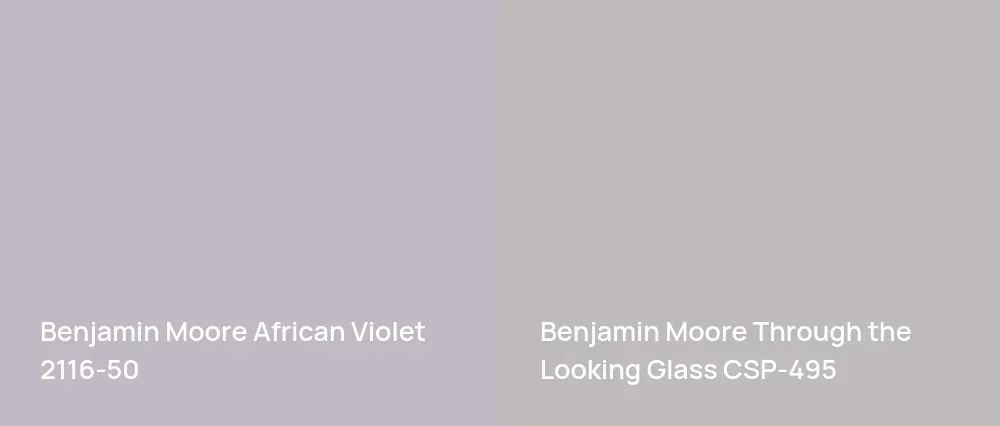 Benjamin Moore African Violet 2116-50 vs Benjamin Moore Through the Looking Glass CSP-495