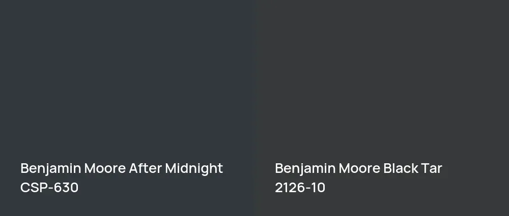 Benjamin Moore After Midnight CSP-630 vs Benjamin Moore Black Tar 2126-10