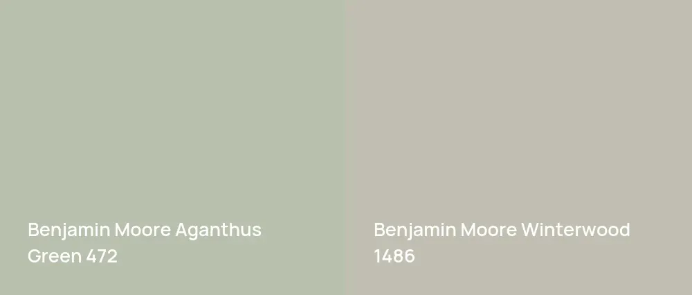 Benjamin Moore Aganthus Green 472 vs Benjamin Moore Winterwood 1486