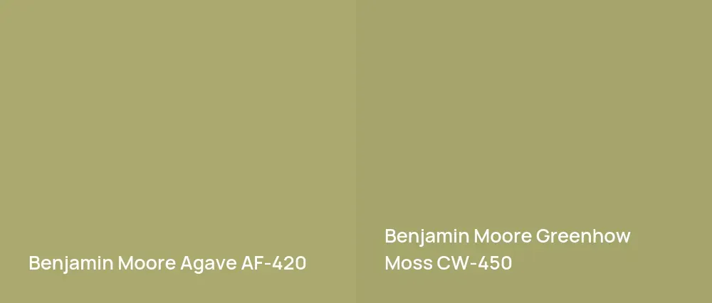 Benjamin Moore Agave AF-420 vs Benjamin Moore Greenhow Moss CW-450