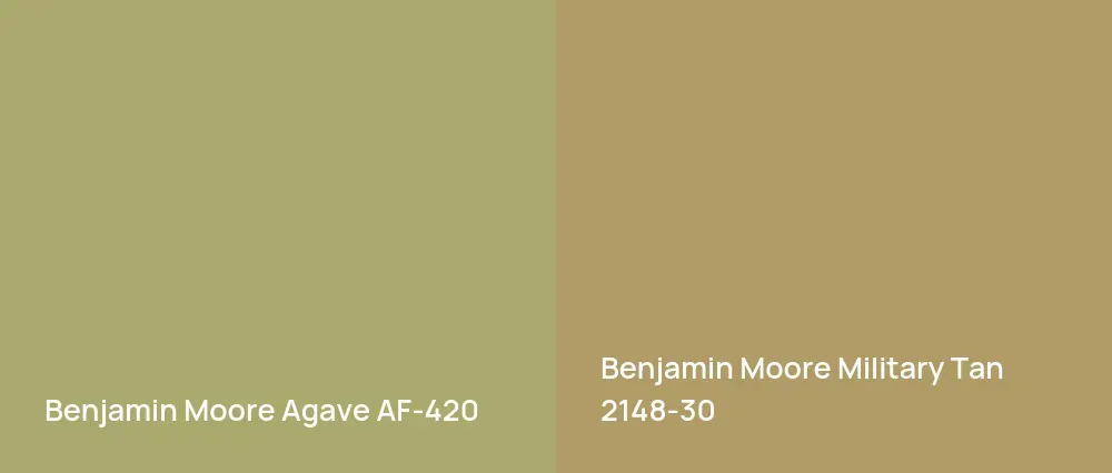 Benjamin Moore Agave AF-420 vs Benjamin Moore Military Tan 2148-30