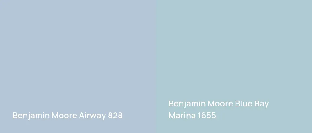 Benjamin Moore Airway 828 vs Benjamin Moore Blue Bay Marina 1655