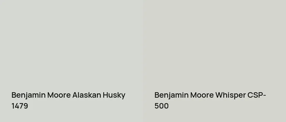 Benjamin Moore Alaskan Husky 1479 vs Benjamin Moore Whisper CSP-500