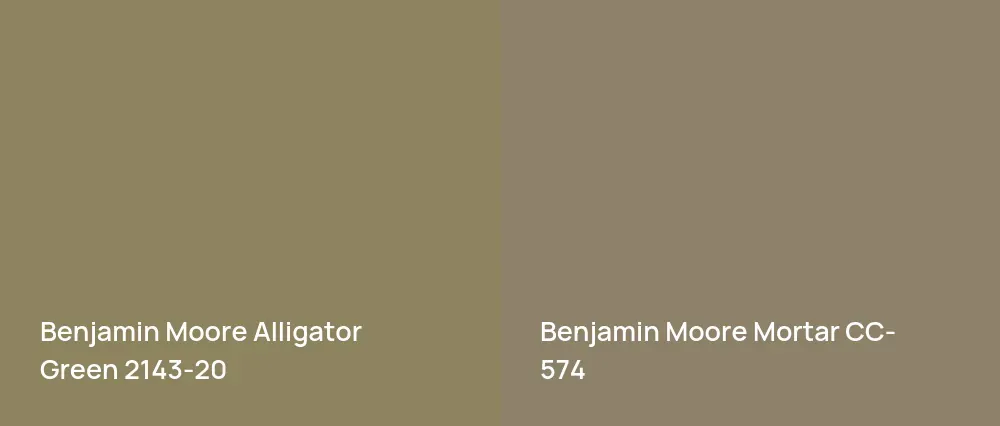 Benjamin Moore Alligator Green 2143-20 vs Benjamin Moore Mortar CC-574