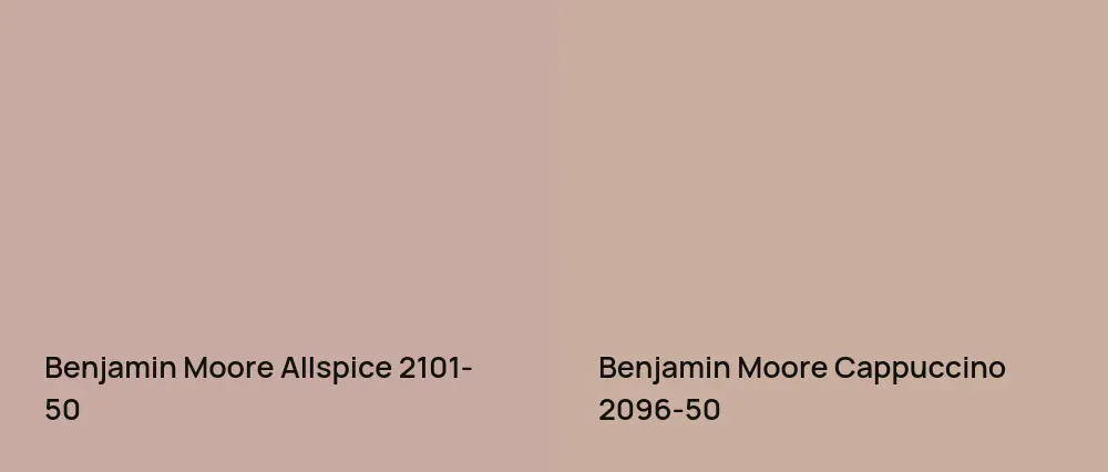 Benjamin Moore Allspice 2101-50 vs Benjamin Moore Cappuccino 2096-50