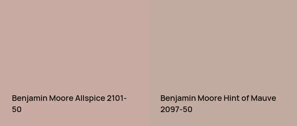 Benjamin Moore Allspice 2101-50 vs Benjamin Moore Hint of Mauve 2097-50