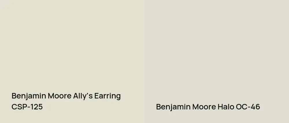 Benjamin Moore Ally's Earring CSP-125 vs Benjamin Moore Halo OC-46