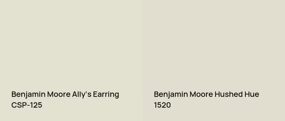 Benjamin Moore Ally's Earring CSP-125 vs Benjamin Moore Hushed Hue 1520