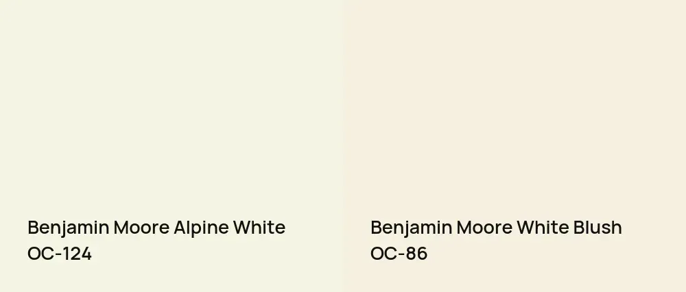 Benjamin Moore Alpine White OC-124 vs Benjamin Moore White Blush OC-86