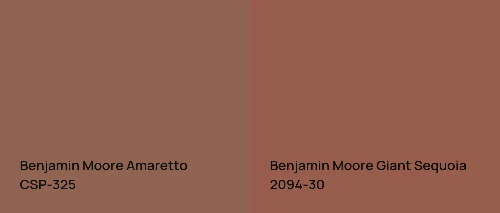 Benjamin Moore Amaretto CSP-325 vs Benjamin Moore Giant Sequoia 2094-30
