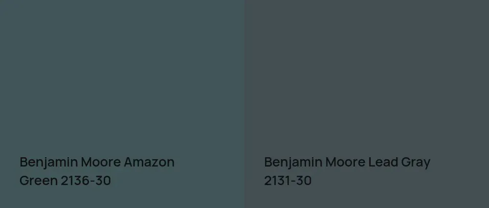 Benjamin Moore Amazon Green 2136-30 vs Benjamin Moore Lead Gray 2131-30