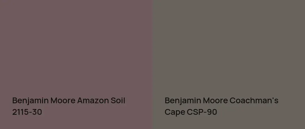 Benjamin Moore Amazon Soil 2115-30 vs Benjamin Moore Coachman's Cape CSP-90