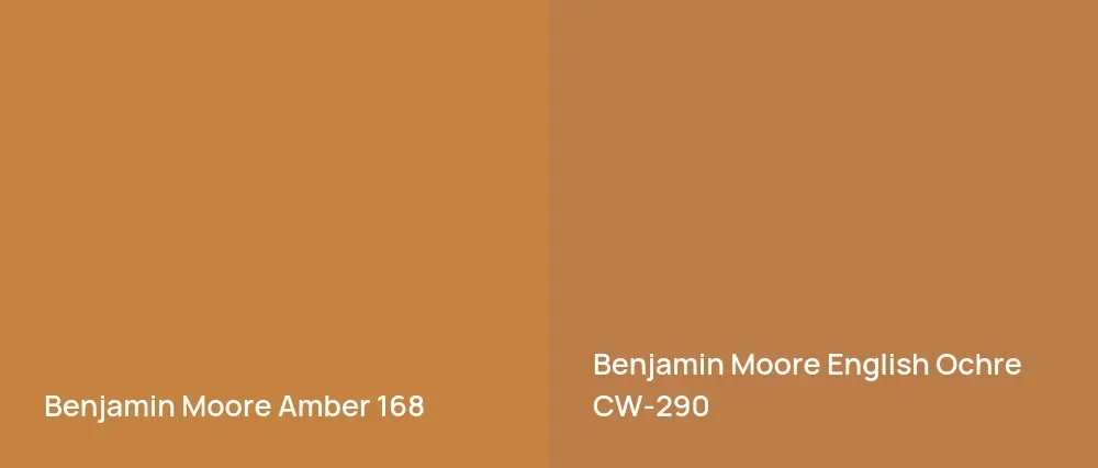 Benjamin Moore Amber 168 vs Benjamin Moore English Ochre CW-290