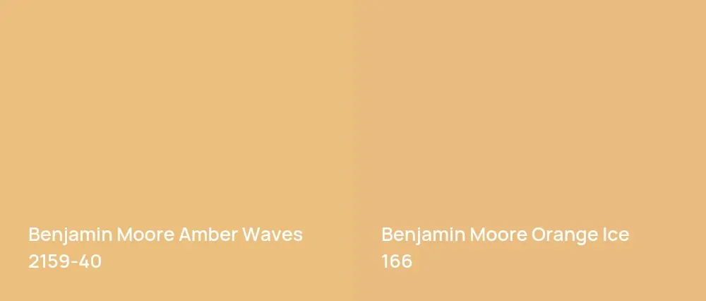 Benjamin Moore Amber Waves 2159-40 vs Benjamin Moore Orange Ice 166