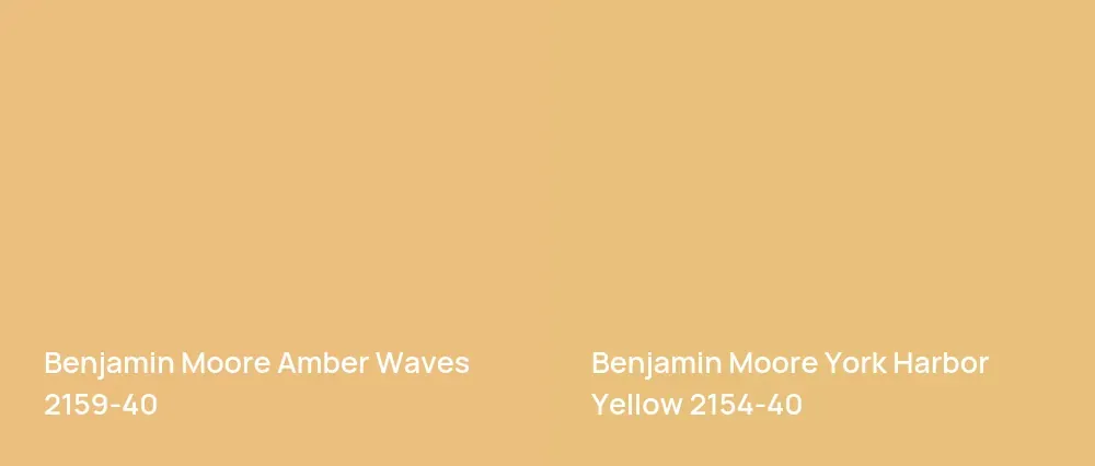 Benjamin Moore Amber Waves 2159-40 vs Benjamin Moore York Harbor Yellow 2154-40