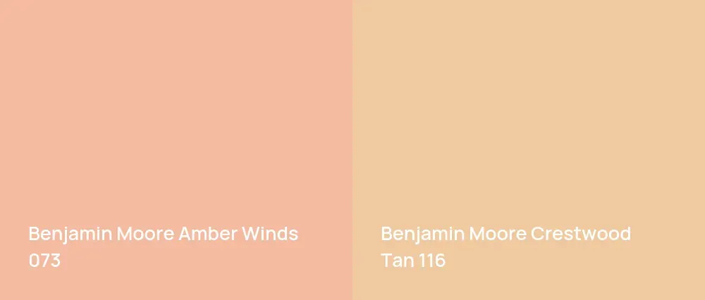 Benjamin Moore Amber Winds 073 vs Benjamin Moore Crestwood Tan 116