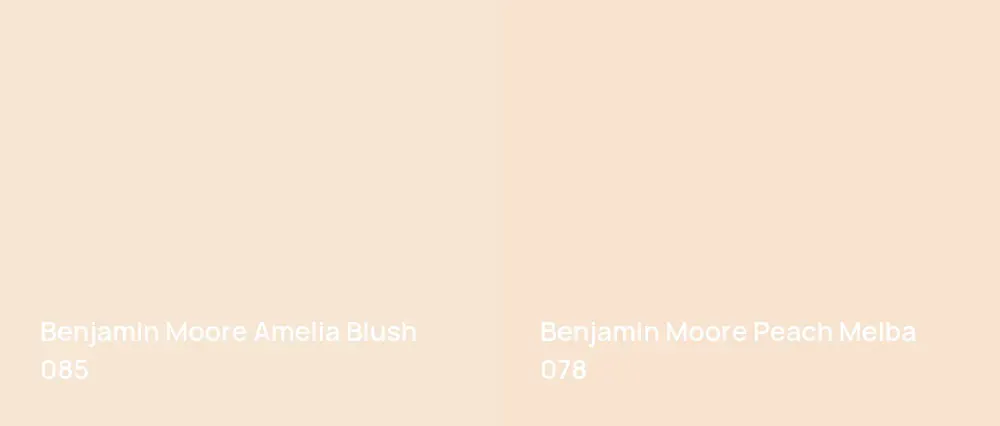 Benjamin Moore Amelia Blush 085 vs Benjamin Moore Peach Melba 078