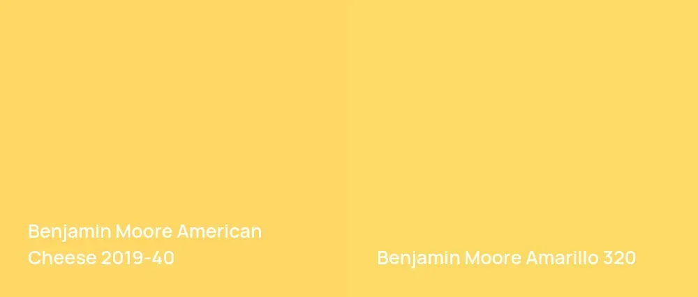 Benjamin Moore American Cheese 2019-40 vs Benjamin Moore Amarillo 320