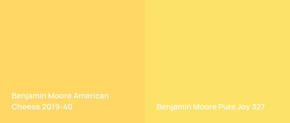 Benjamin Moore American Cheese 2019-40 vs Benjamin Moore Pure Joy 327