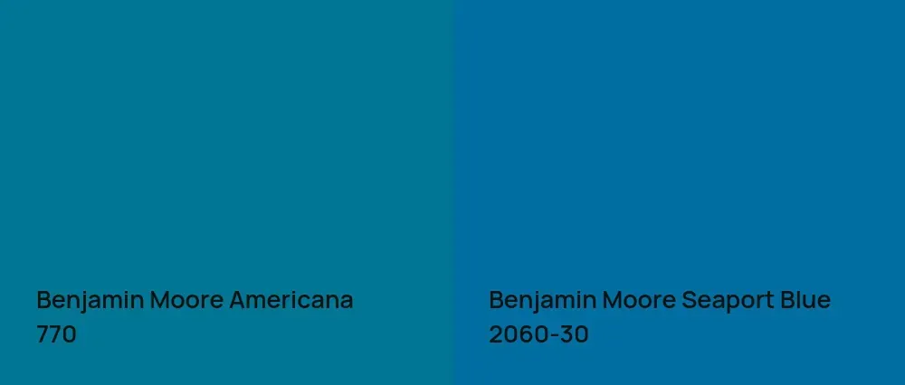 Benjamin Moore Americana 770 vs Benjamin Moore Seaport Blue 2060-30