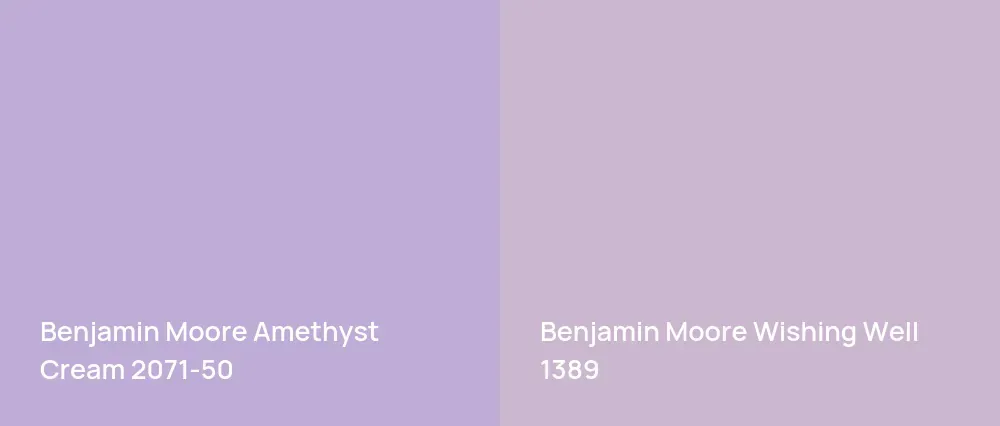 Benjamin Moore Amethyst Cream 2071-50 vs Benjamin Moore Wishing Well 1389