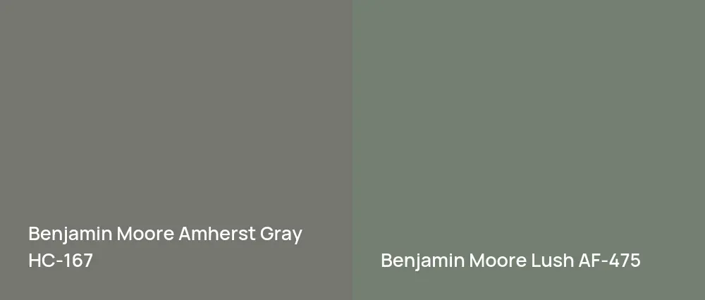 Benjamin Moore Amherst Gray HC-167 vs Benjamin Moore Lush AF-475