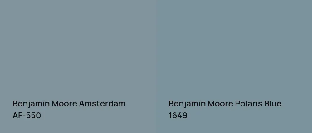 Benjamin Moore Amsterdam AF-550 vs Benjamin Moore Polaris Blue 1649