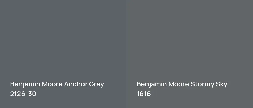 Benjamin Moore Anchor Gray 2126-30 vs Benjamin Moore Stormy Sky 1616