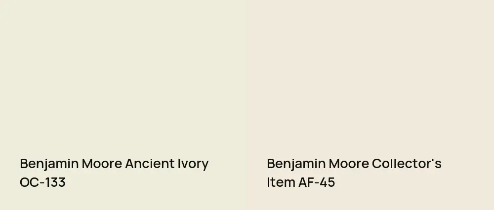 Benjamin Moore Ancient Ivory OC-133 vs Benjamin Moore Collector's Item AF-45