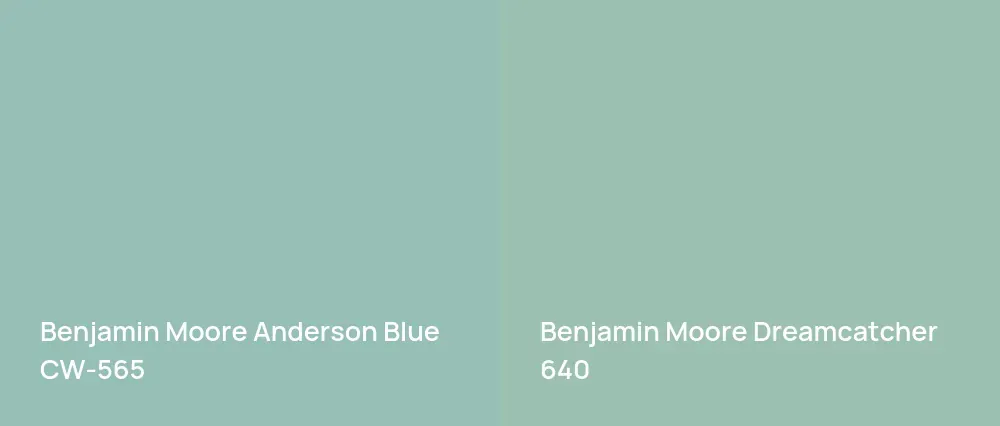 Benjamin Moore Anderson Blue CW-565 vs Benjamin Moore Dreamcatcher 640