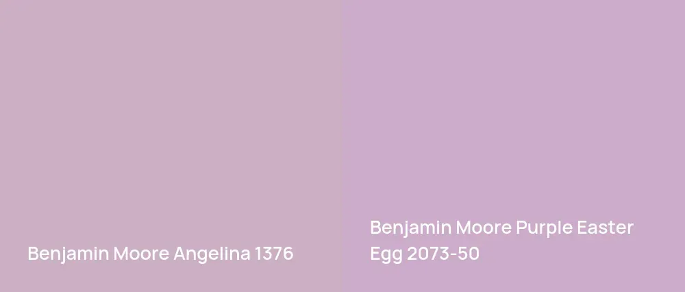 Benjamin Moore Angelina 1376 vs Benjamin Moore Purple Easter Egg 2073-50