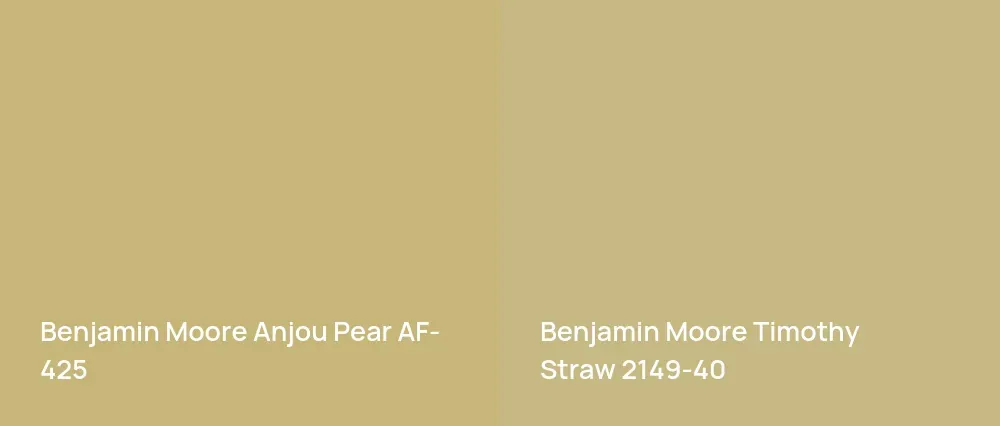 Benjamin Moore Anjou Pear AF-425 vs Benjamin Moore Timothy Straw 2149-40