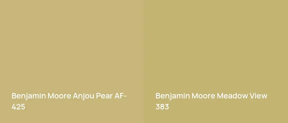 Benjamin Moore Anjou Pear AF-425 vs Benjamin Moore Meadow View 383