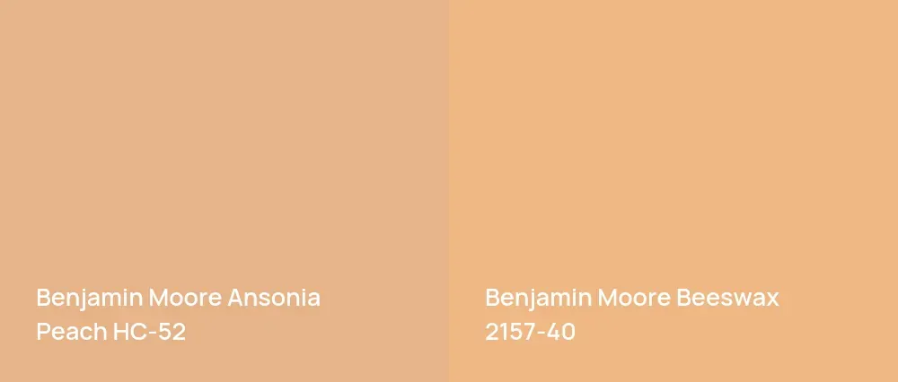 Benjamin Moore Ansonia Peach HC-52 vs Benjamin Moore Beeswax 2157-40