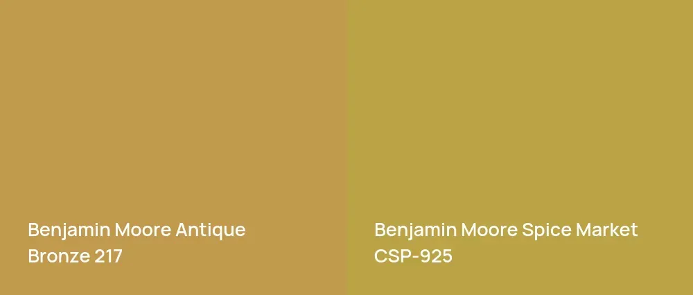 Benjamin Moore Antique Bronze 217 vs Benjamin Moore Spice Market CSP-925