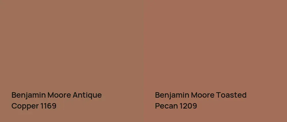 Benjamin Moore Antique Copper 1169 vs Benjamin Moore Toasted Pecan 1209