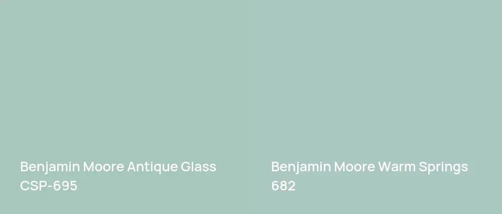 Benjamin Moore Antique Glass CSP-695 vs Benjamin Moore Warm Springs 682