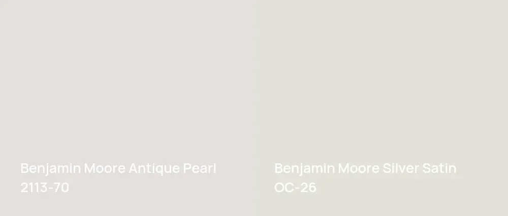 Benjamin Moore Antique Pearl 2113-70 vs Benjamin Moore Silver Satin OC-26