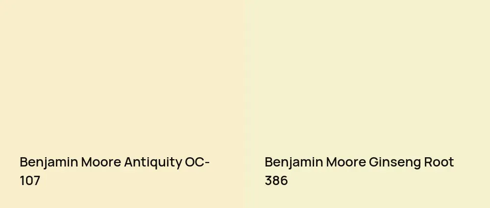 Benjamin Moore Antiquity OC-107 vs Benjamin Moore Ginseng Root 386