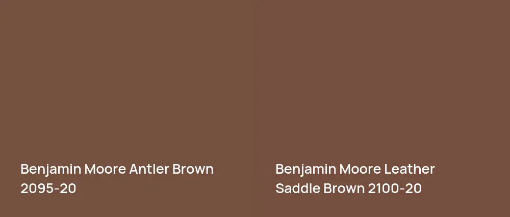 Benjamin Moore Antler Brown 2095-20 vs Benjamin Moore Leather Saddle Brown 2100-20