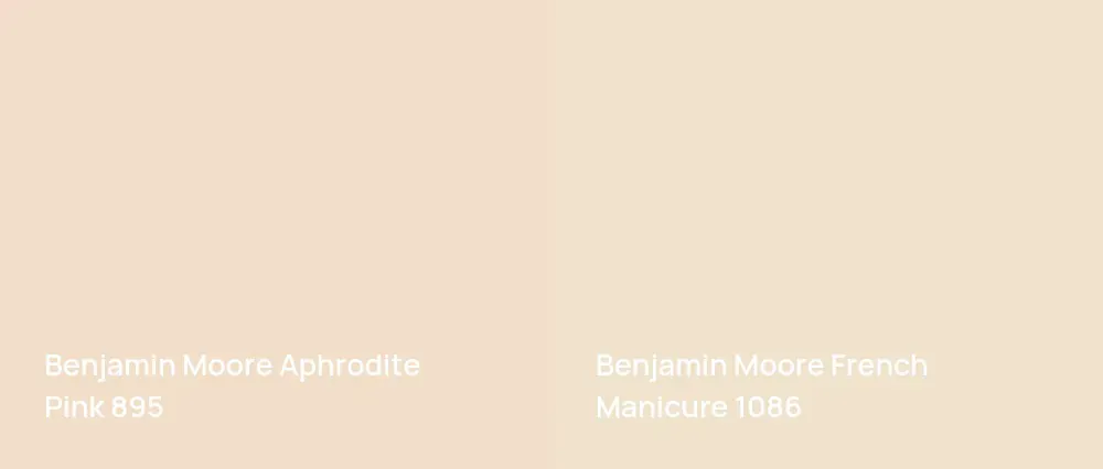 Benjamin Moore Aphrodite Pink 895 vs Benjamin Moore French Manicure 1086